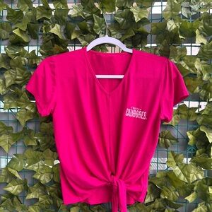 Casadores Women's Pink V-Neck Tie-Front Top